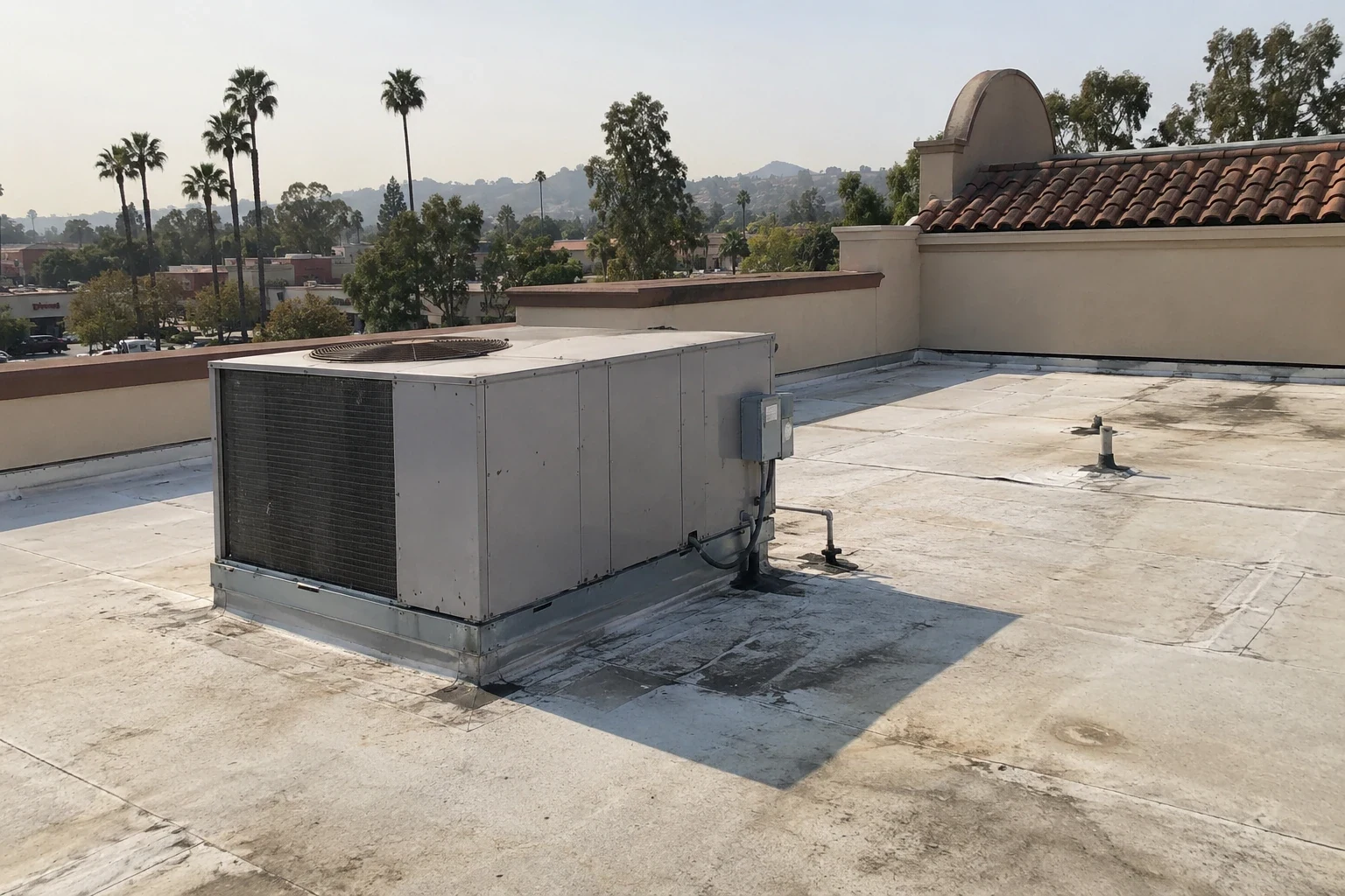 restaurant roofs with equipment-related deposits